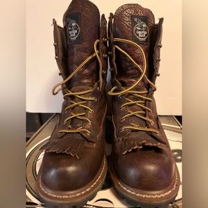 Preowned Georgia Boots. G7113 Size 9.5 Brown
